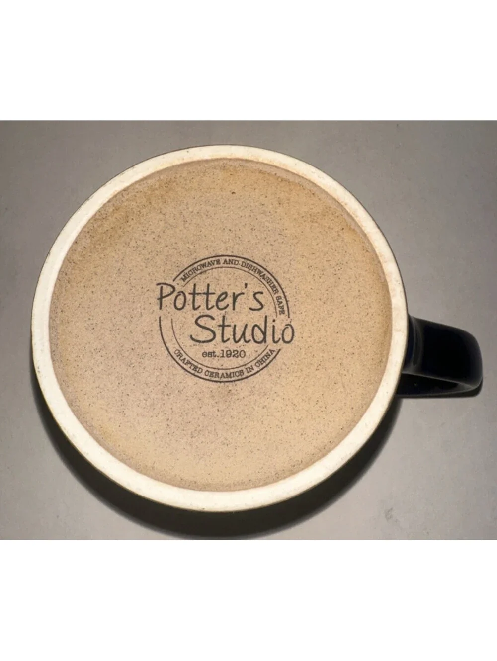 Potters Studio Navy Blue striped Coffee Mug Cup Nautical Theme Replacement